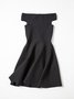 Black Knitted Off Shoulder Dress